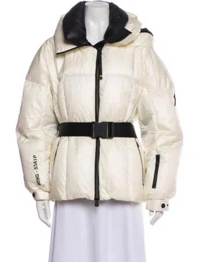 Pre-owned Moncler Colorblock Pattern Down Jacket In Neutral