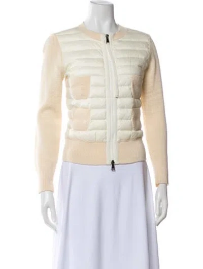 Pre-owned Moncler Colorblock Pattern Down Jacket In Neutral