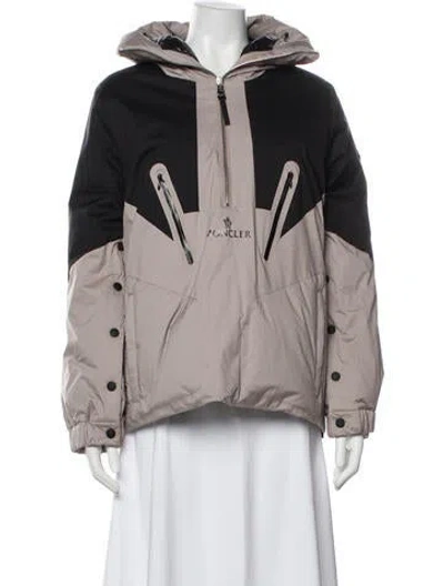 Pre-owned Moncler Colorblock Pattern Down Jacket W/ Tags In Neutral