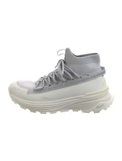 Pre-owned Moncler Colorblock Pattern Glitter Accents Athletic Sneakers In White