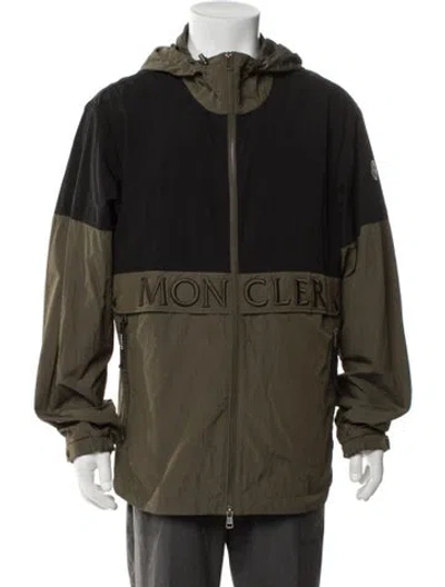 Pre-owned Moncler Colorblock Pattern Jacket In Green