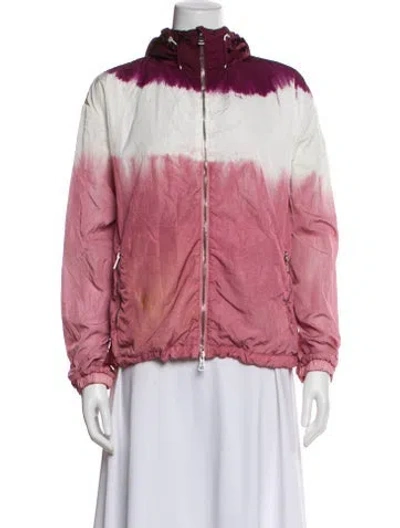 Pre-owned Moncler Colorblock Pattern Jacket In Pink