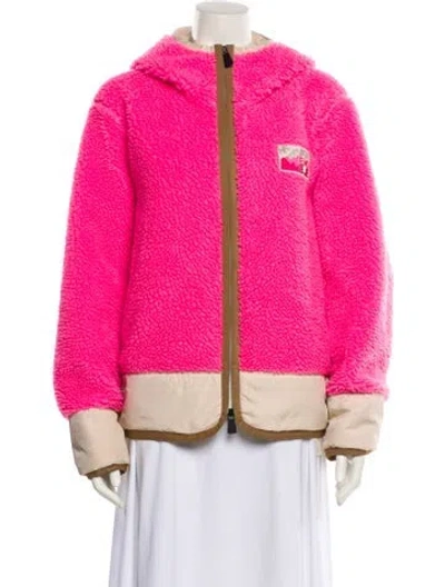 Pre-owned Moncler Colorblock Pattern Jacket In Pink