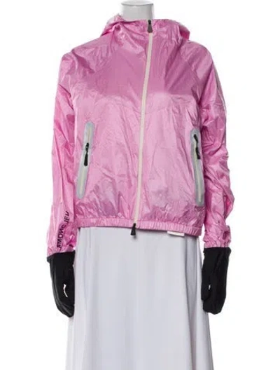 Pre-owned Moncler Colorblock Pattern Jacket In Pink