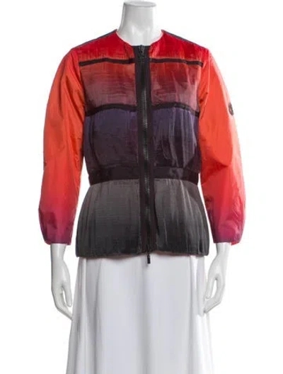 Pre-owned Moncler Colorblock Pattern Jacket In Red