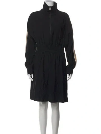 Pre-owned Moncler Colorblock Pattern Knee-length Dress In Black