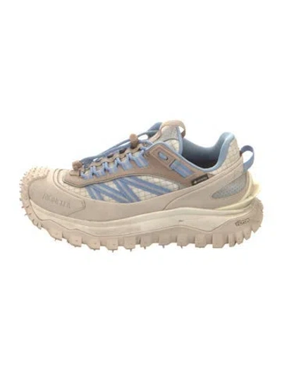 Pre-owned Moncler Colorblock Pattern Mesh Accents Sneakers In Neutral