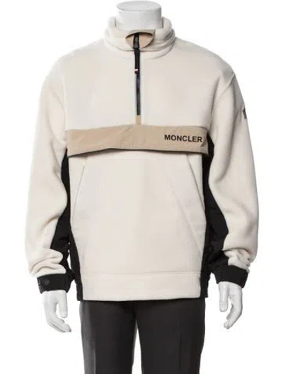 Pre-owned Moncler Colorblock Pattern Mock Neck Sweatshirt In Neutral