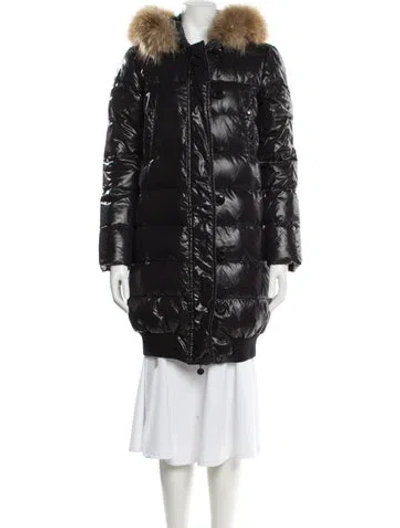 Pre-owned Moncler Colorblock Pattern Parka In Black
