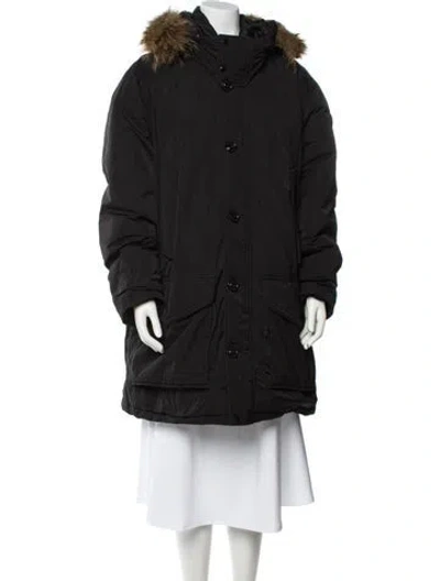 Pre-owned Moncler Colorblock Pattern Parka In Black