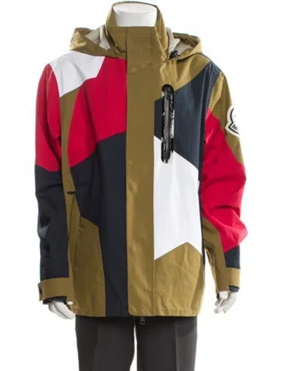 Pre-owned Moncler Colorblock Pattern Parka In Multi