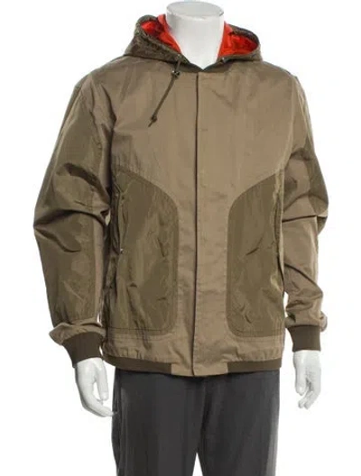 Pre-owned Moncler Colorblock Pattern Parka In Neutral