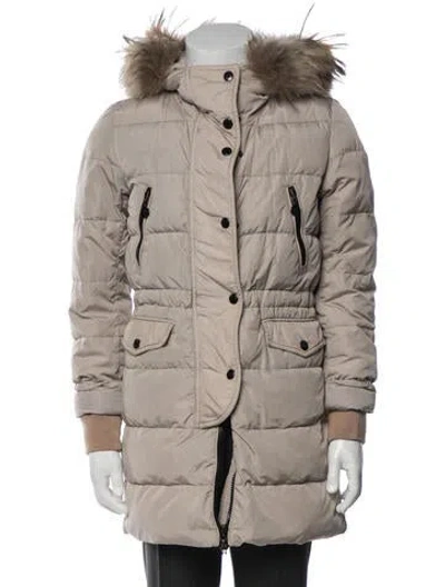 Pre-owned Moncler Colorblock Pattern Parka In Neutral