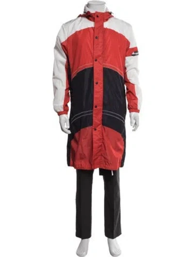 Pre-owned Moncler Colorblock Pattern Parka In Red