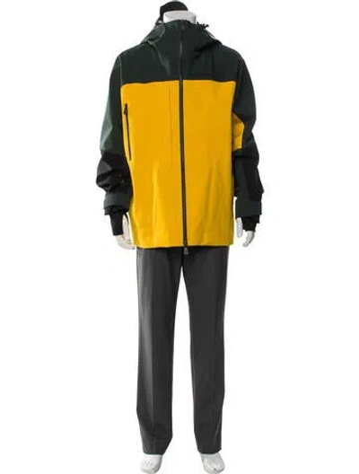 Pre-owned Moncler Colorblock Pattern Parka In Yellow