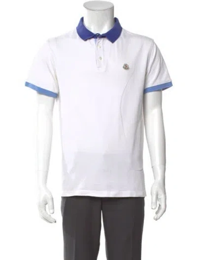 Pre-owned Moncler Colorblock Pattern Short Sleeve Shirt In White