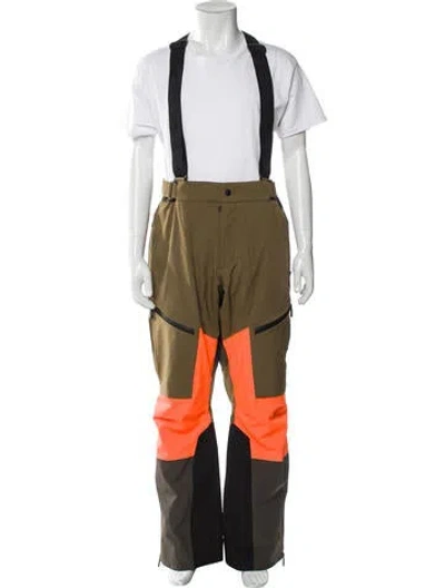 Pre-owned Moncler Colorblock Pattern Ski Pants In Green