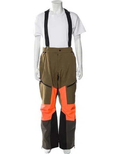 Pre-owned Moncler Colorblock Pattern Ski Pants In Green