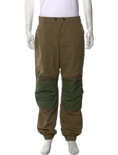 Pre-owned Moncler Colorblock Pattern Ski Pants In Green