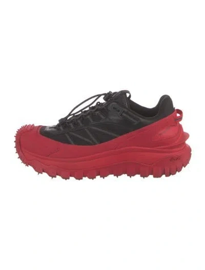 Pre-owned Moncler Colorblock Pattern Sneakers In Red