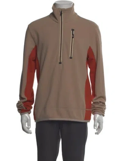 Pre-owned Moncler Colorblock Pattern Turtleneck Sweatshirt In Brown