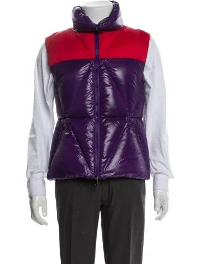 Pre-owned Moncler Colorblock Pattern Vest In Purple