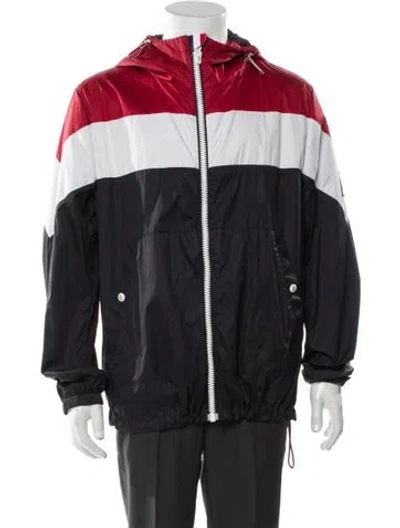 Pre-owned Moncler Colorblock Pattern Windbreaker In Black