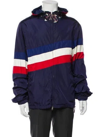 Pre-owned Moncler Colorblock Pattern Windbreaker In Blue
