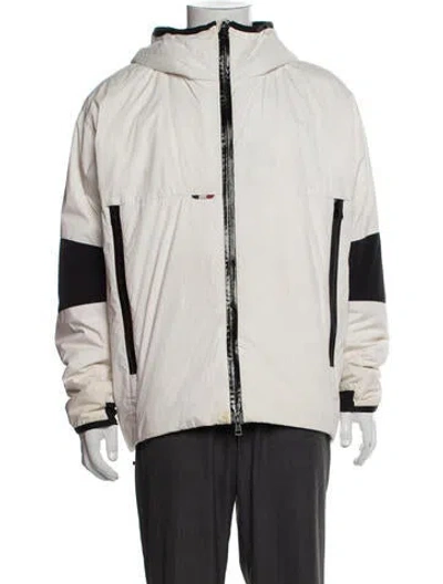 Pre-owned Moncler Colorblock Pattern Windbreaker In Neutral
