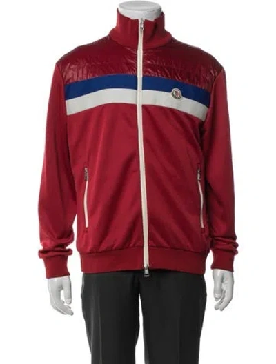 Pre-owned Moncler Colorblock Pattern Windbreaker In Red