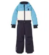 Moncler Colorblocked Down Ski Suit In Blue