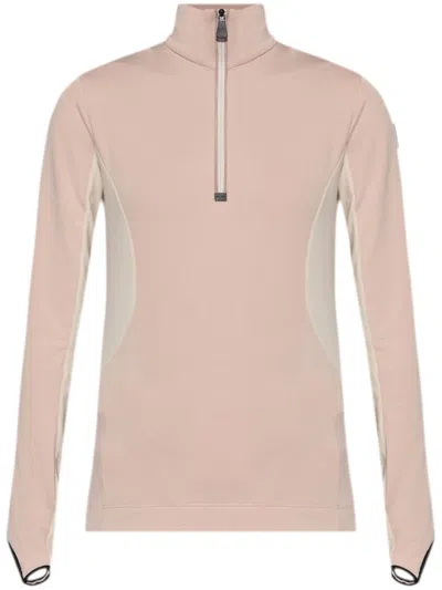 Moncler Color-block Stretch-jersey Base Layer In Pink