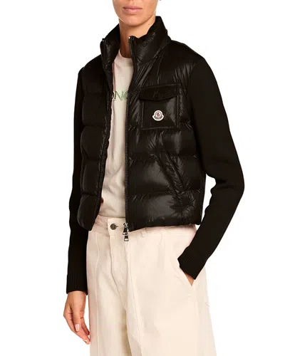 Moncler Combo Cardigan In Black