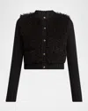 Moncler Combo Curly Wool-blend Cardigan In Multi