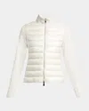 Moncler Combo Down Short Cardigan In Sand