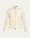 Moncler Combo Down Short Cardigan In Multi