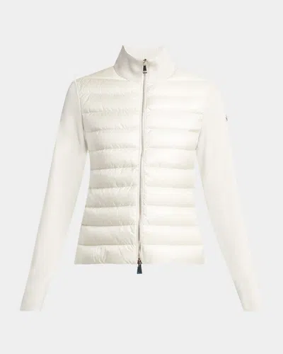 Moncler Combo Down Short Cardigan In White