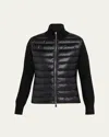 Moncler Combo Down Short Cardigan In Black