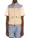 Moncler Grenoble Light Beige Acrylic Gilet In Gray