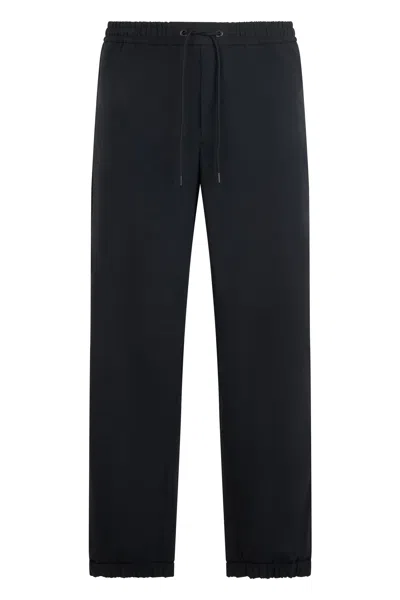 Moncler Comfort Fit Pants With Elastic Waist For Men In Black