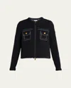 Moncler Comfort Wool Zip Cardigan In Blue