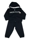MONCLER COMPLETE WITH ZIP-UP SWEATSHIRT WITH LONG-SLEEVED HOOD IN FINE COTTON AND TROUSERS WITH ELASTIC WAIS
