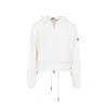 Moncler Cotton Fleece Zip Up Jacket In White