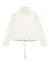Moncler White Padded Cardigan With Merino Wool Sleeves In White