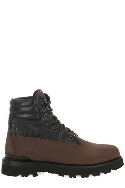 MONCLER CONTRASTED LACE-UP BOOTS