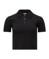 Moncler Contrasting-collar Cotton Polo Top In Black