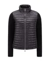 Moncler Contrasting-sleeve Padded Jacket In Black