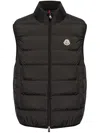Moncler Puffer Sleeveless High Collar Vest In Black