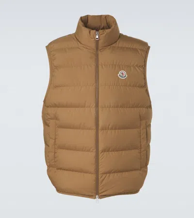 Moncler Contrin Padded Gilet In Brown