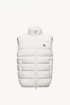 Moncler Mens Natural Contrin Brand-badge Shell-down Gilet In White